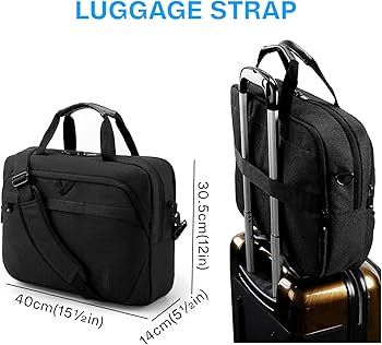 Laptop Bag, 15.6 Inch Briefcase Men, Lockable Computer Bag Work Bag, Water-Repellent Shoulder Messenger Bag Travel Office Business, Black