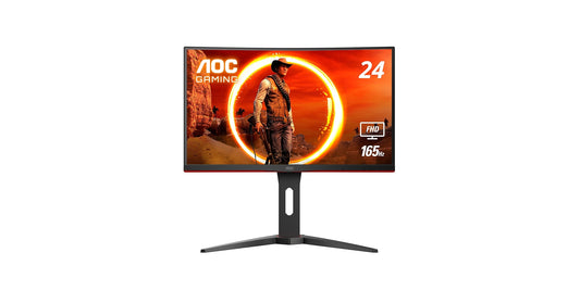 C24G1A 24" Curved Frameless Gaming Monitor, FHD 1920X1080, 1500R, VA, 1Ms MPRT, 165Hz (144Hz Supported), Freesync Premium, Height Adjustable Black
