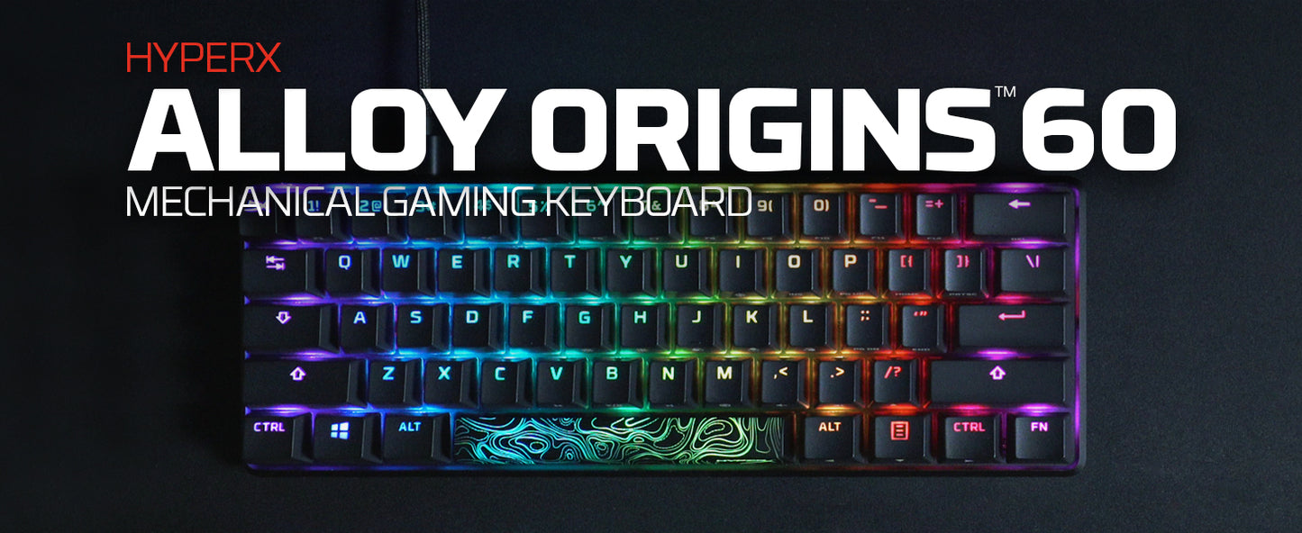 Alloy Origins 60 - Mechanical Gaming Keyboard, Ultra Compact 60% Form Factor, Double Shot PBT Keycaps, RGB LED Backlit, NGENUITY Software Compatible - Linear  Red Switch