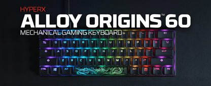 Alloy Origins 60 - Mechanical Gaming Keyboard, Ultra Compact 60% Form Factor, Double Shot PBT Keycaps, RGB LED Backlit, NGENUITY Software Compatible - Linear  Red Switch