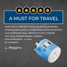 Australia, New Zealand, China Travel Plug Adapter by  with Dual USB + Surge Protection - Type I (U2U-16), Will Work with Cell Phones, Camera, Laptop, Tablets, Ipad, Iphone and More