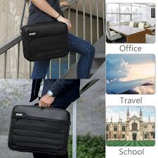 Laptop Bag, 15.6 Inch Briefcase Men, Lockable Computer Bag Work Bag, Water-Repellent Shoulder Messenger Bag Travel Office Business, Black